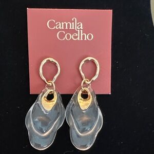 Camila Coelho Gold color and Transparent Earrings